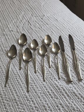 Vintage Traditions Stainless Steel Dinner Spoons and Knives Set in Silver